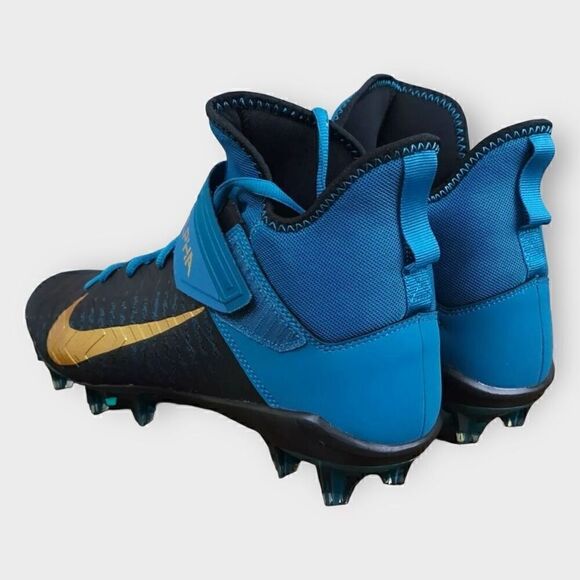 Nike Alpha Menace Pro 2 Football Cleats Teal Black Gold BV3945-403 Mens size 13 - Picture 6 of 8